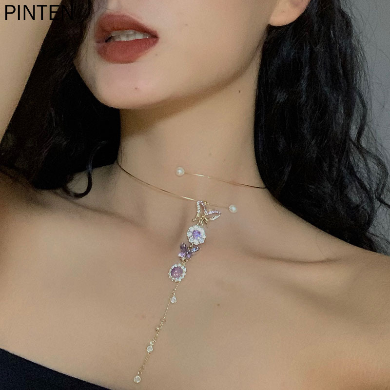 Vòng Cổ Choker Hình Bướm Đính Đá Thời Trang