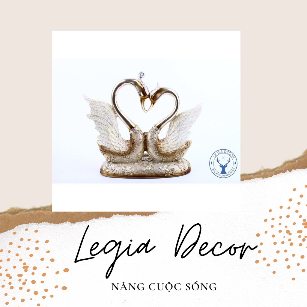 Trang trí phòng khách, Decor nhà cửa đời sống, Cặp thiên nga tình yêu vĩnh cửu - Cực Sang, Đồ trang trí