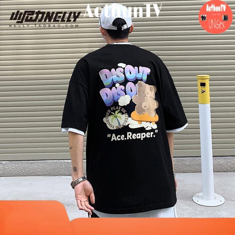 Áo thun tay lỡ nam nữ, áo phông unisex form rộng chất cotton mát mịn thấm hút mồ hôi in hình cây dừa