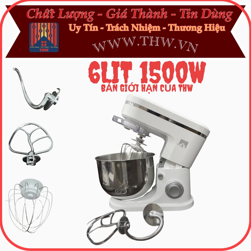 1500w 6Lit Máy nhào bột, trộn bột đánh trứng, làm bánh THW