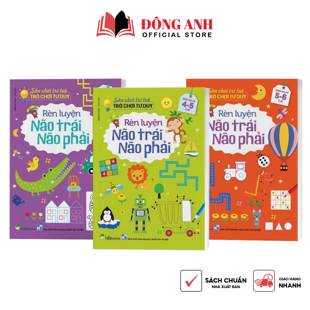 Sách - Combo 3 cuốn Sân Chơi Trí Tuệ Rèn Luyện Não Trái Não Phải dành cho bé từ 3-6 tuổi