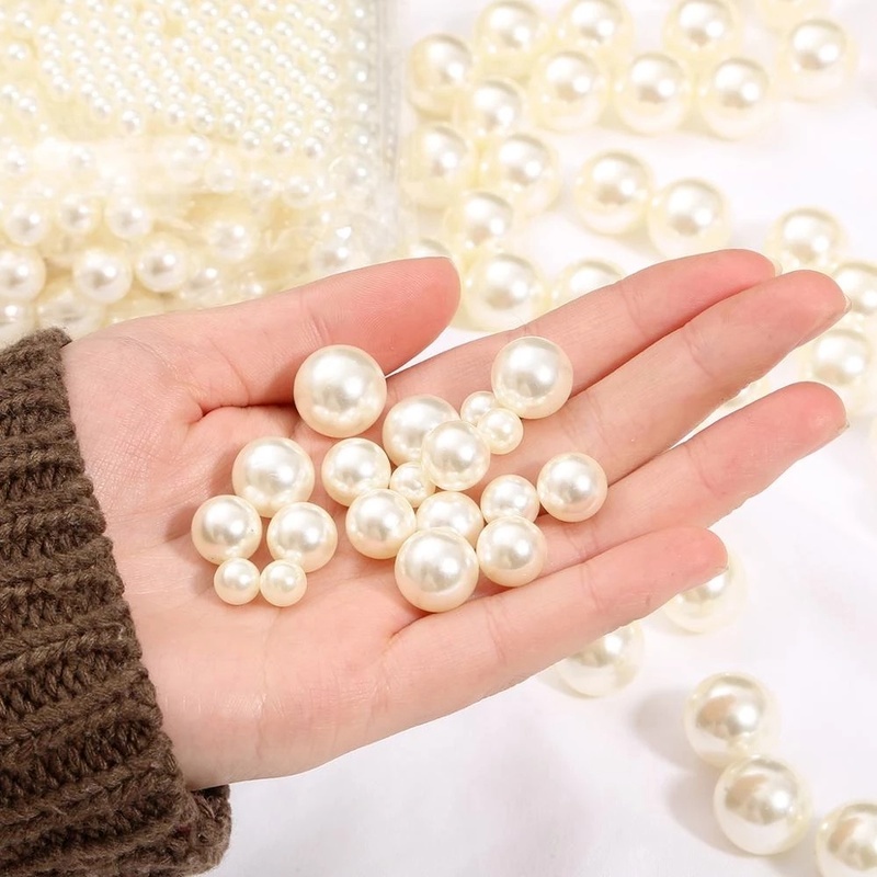 Túi 50-400 hạt ngọc trai giả 3/4/6/8/10/12/mm trang trí đồ trang sức