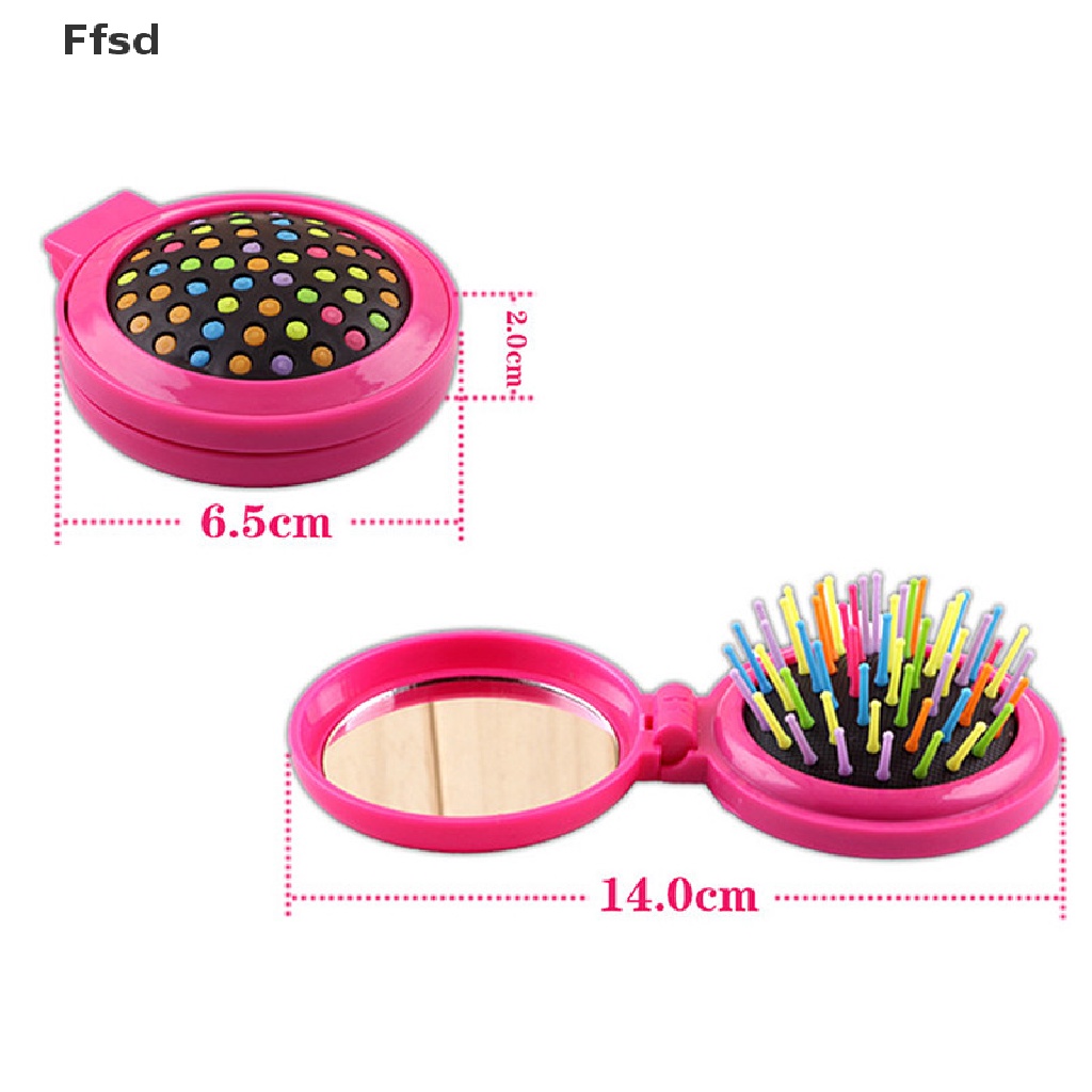 {Ffsd} Lược Gấp Tích Hợp Gương Trang Điểm Du Lịch Bán Chạy