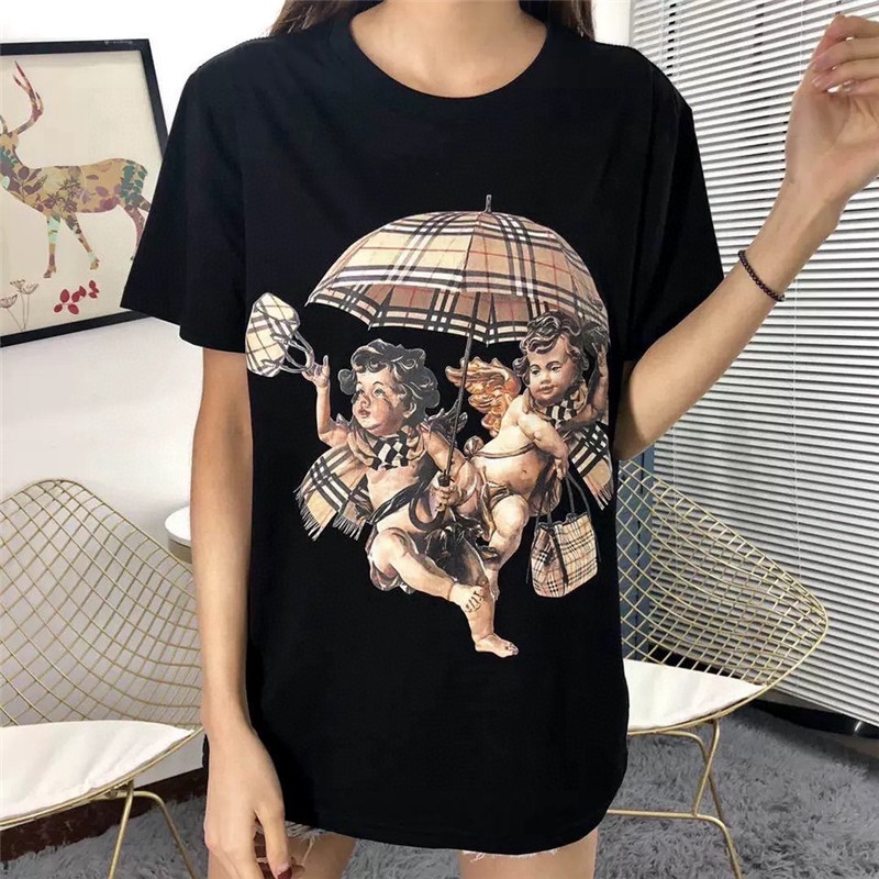 Áo Thun Cổ Tròn Tay Ngắn Burberry Size M-Xxl