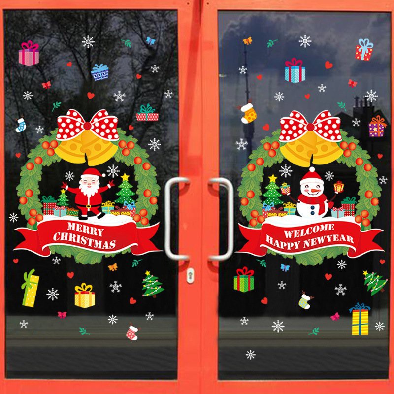Decal trang trí giáng sinh dán cửa kính hình cây thông ông già noel TUNG HOME DECOR GS2022 | BigBuy360 - bigbuy360.vn