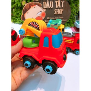 [ThTho]  Bộ 6 Xe ô Tô Mô Hình Công Trình Xây Dựng HL 8818 tặng kèm tô vít và mỏ lết  nakha