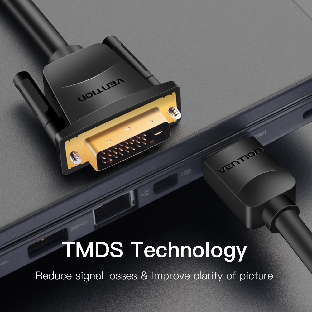 VENTION Dây Cáp Chuyển Đổi hdmi Sang dvi 24 + 1 male Hỗ Trợ 1080p Cho Laptop Vga Sang hdmi