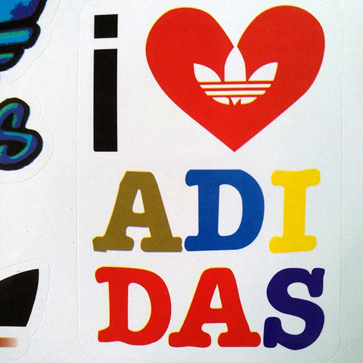 Tấm sticker dán chủ đề ADIDAS ( kích thước 18.5cm x 27cm )