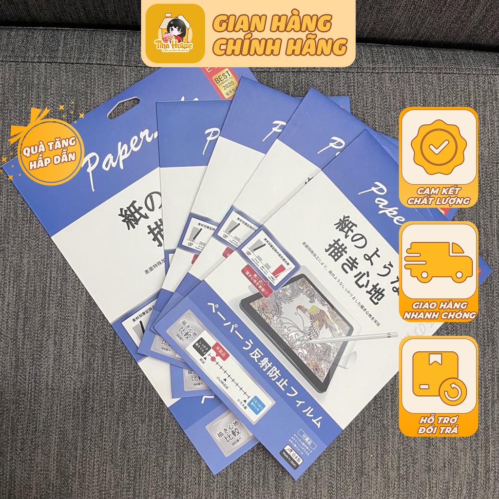 Miếng Dán Màn Hình Ipad Paper Like Chống Vân Tay Cho Cảm Giác Vẽ Như Trên Giấy