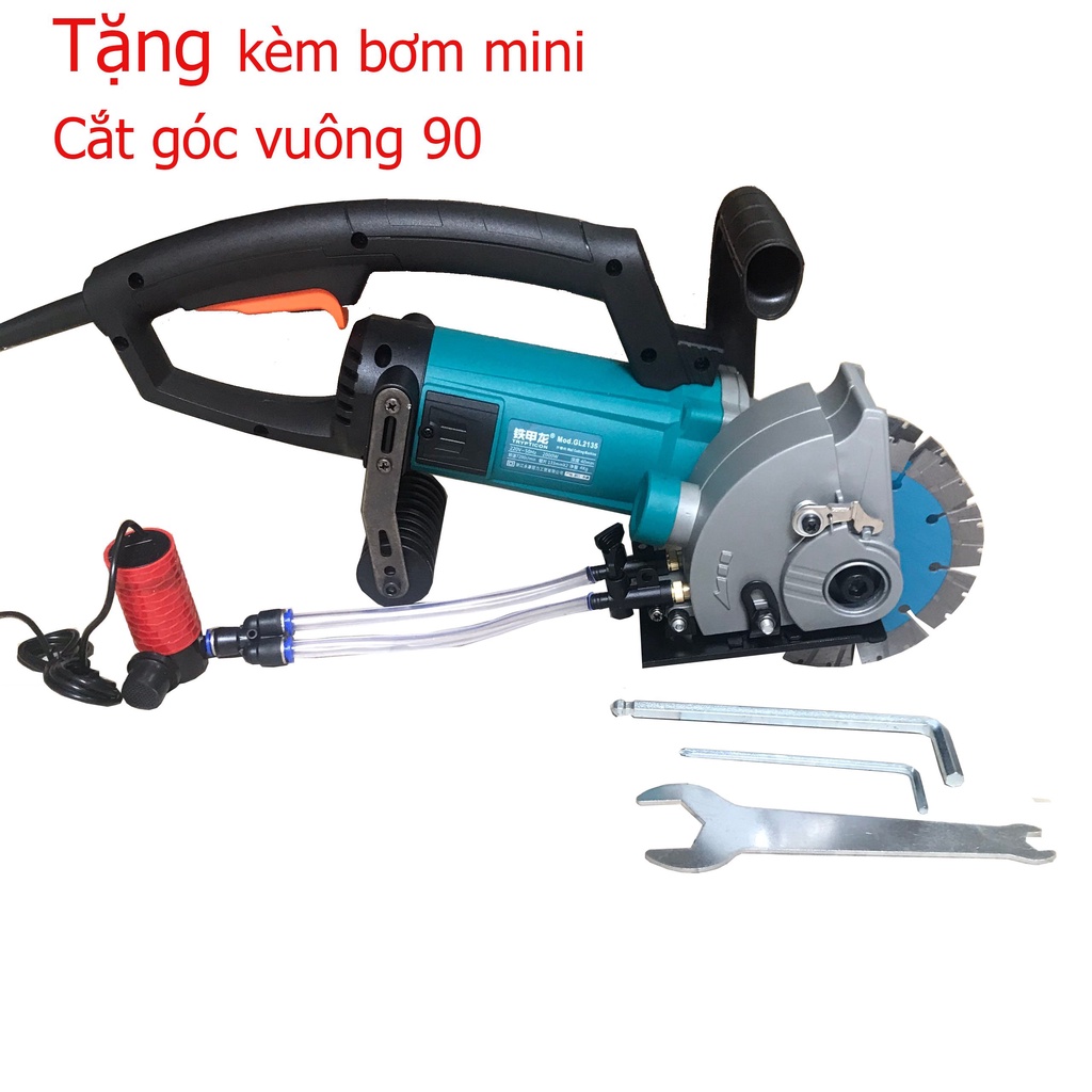 Máy cắt rãnh tường 2 lưỡi Gl2135 - hàng nội địa cao cấp tặng kèm 2 lưỡi + bơm mini+ dây bảo hành 6 tháng