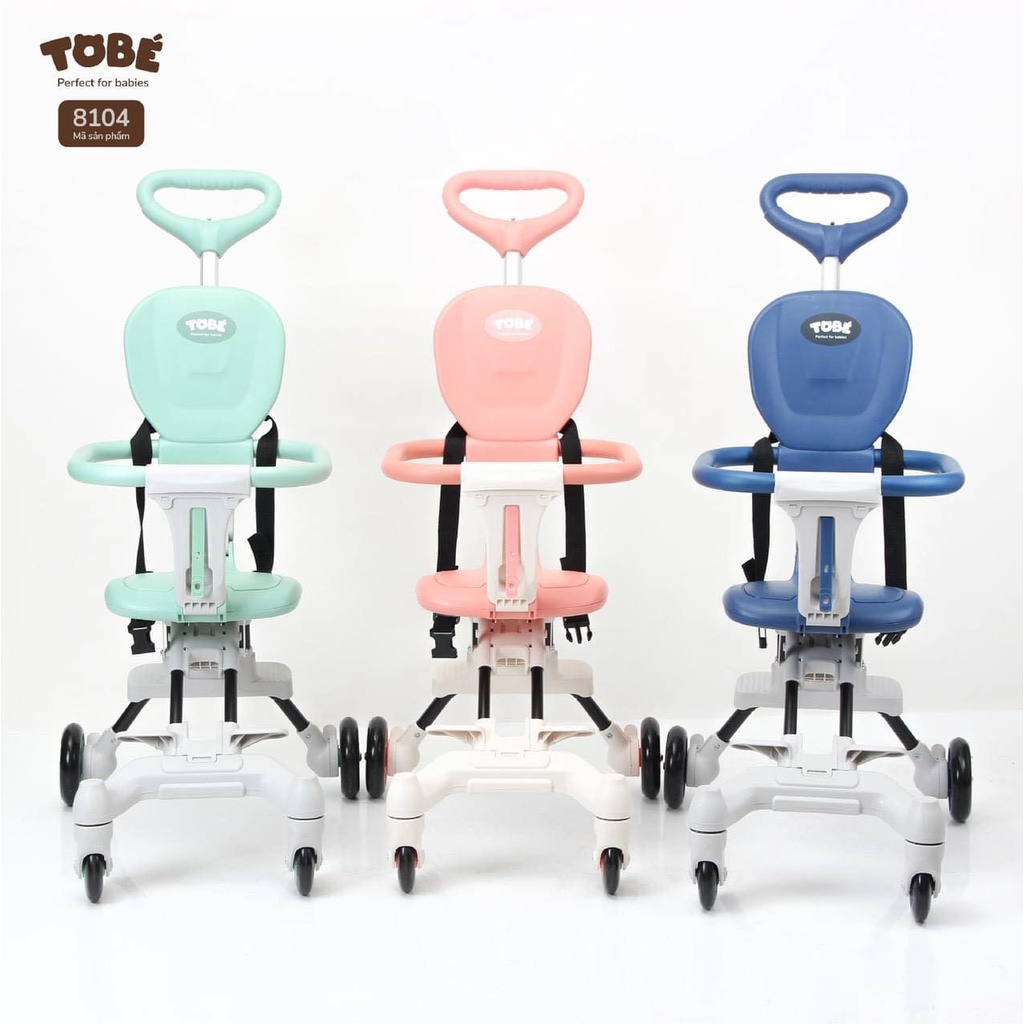 Xe đẩy gấp gọn Olwen chính hãng Tobe cao cấp tiện dụng tháo lấp nhanh gọn bánh xe xoay 360 độ bánh có khóa an toàn 8401A