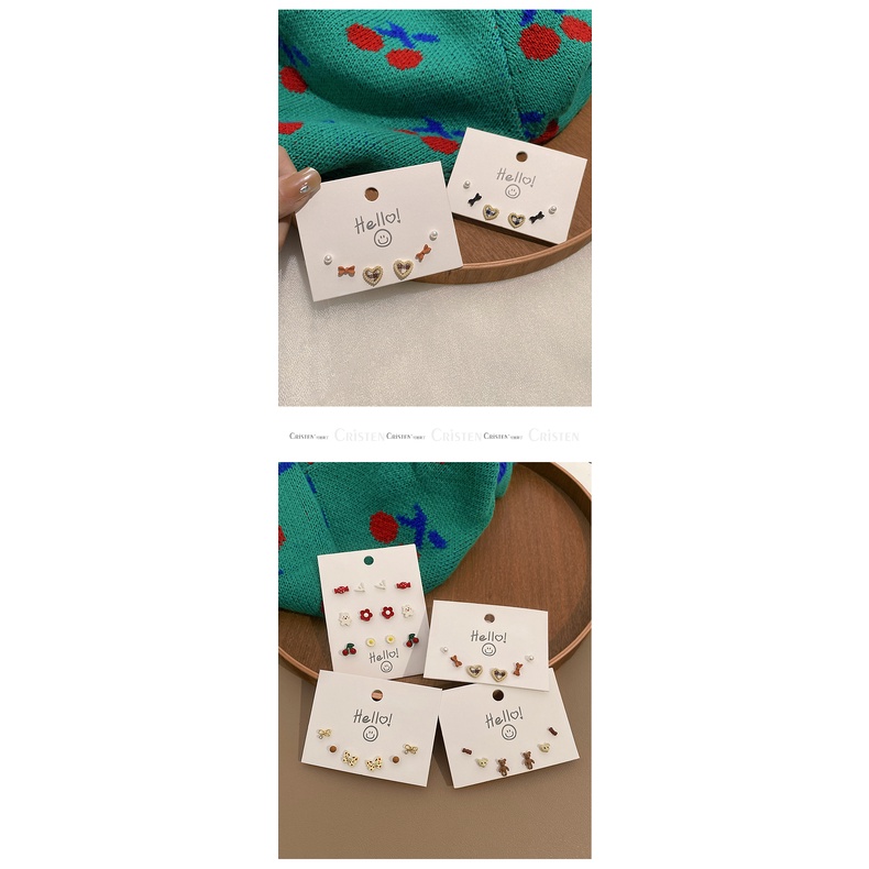 Set bông tai mạ bạc 925 nhiều màu sắc nhiều kiểu dáng tùy chọn phong cách dễ thương thời trang thu đông cho nữ