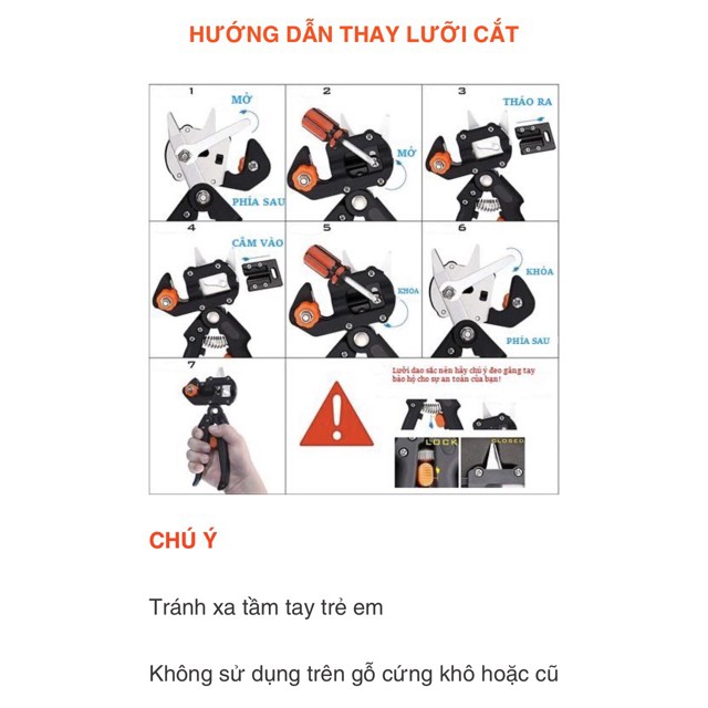 Kéo cắt cành SADA 210 - Kéo ghép cành PGT