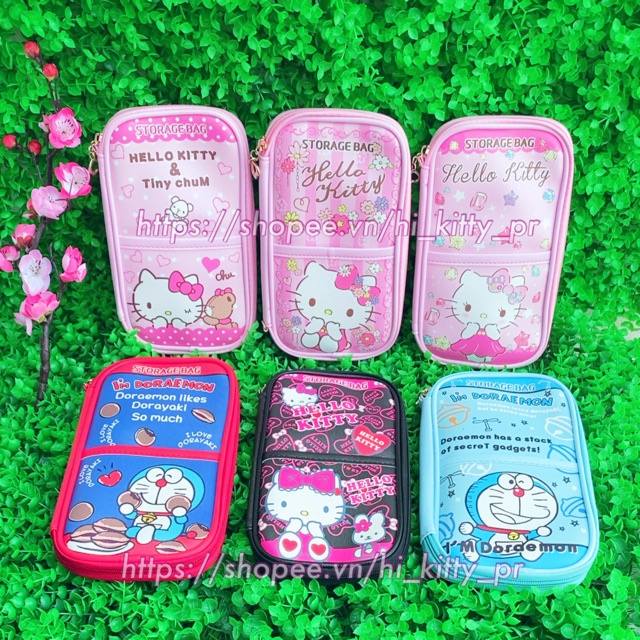 Túi đựng thẻ ATM - hộ chiếu Hello Kitty có dây đeo tay