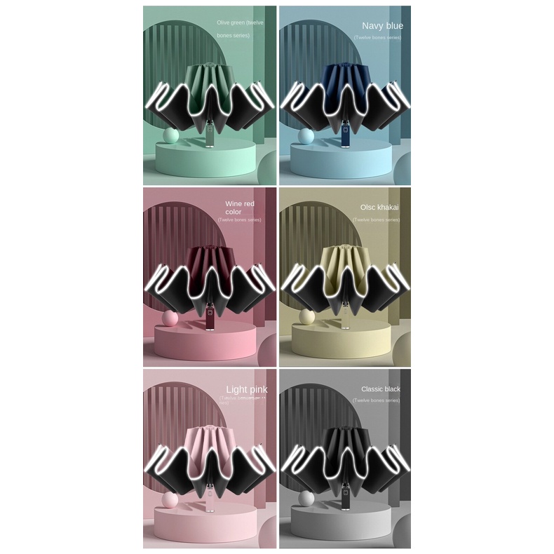 Dù Che Nắng Tự Động Phản Quang Chất Liệu Vinyl Cao Cấp