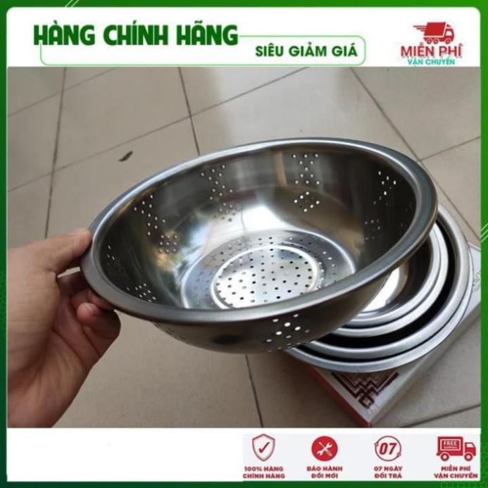 Bộ Thau Inox 5 Món [Rổ Inox] Đồ Gia Dụng