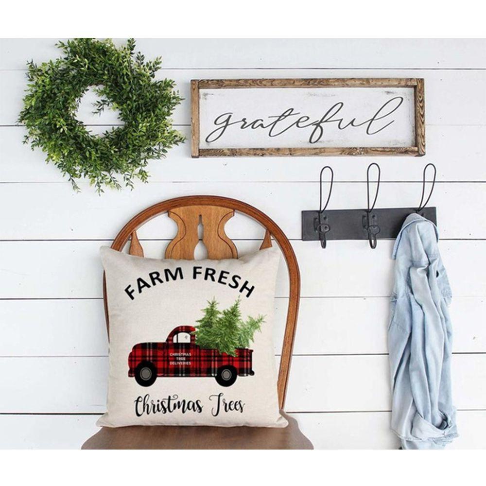 Vỏ Gối Vải Lanh Cotton Họa Tiết Giáng Sinh Trang Trí Nhà Cửa
