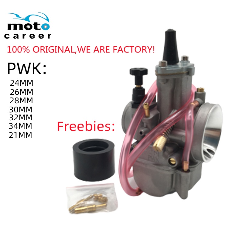 Bộ chế hòa khí bình xăng con PWK 28 ga dẹp 21/24/26/28/30/32/34mm tốc độ cao gắn xe máy có khả năng tự châm dầu