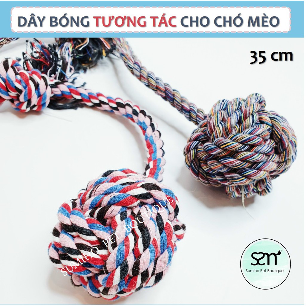Đồ chơi tương tác với thú cưng Sumiho - Dây thừng quả bóng (Giao màu ngẫu nhiên)