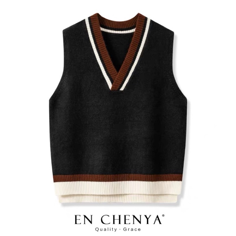 Áo Gile cổ tim basic phong cách Hàn siêu xinh