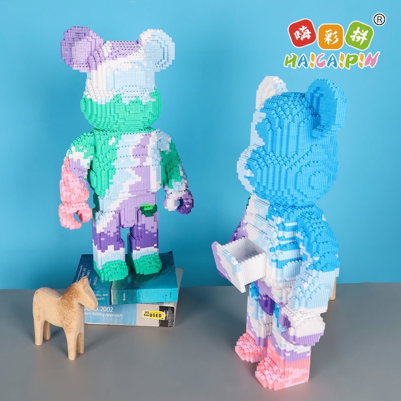 Đồ chơi lắp ghép Legogi GẤU BEARBRICK 50CM 55CM bằng gạch răng cưa mô hình lắp ráp xếp hình