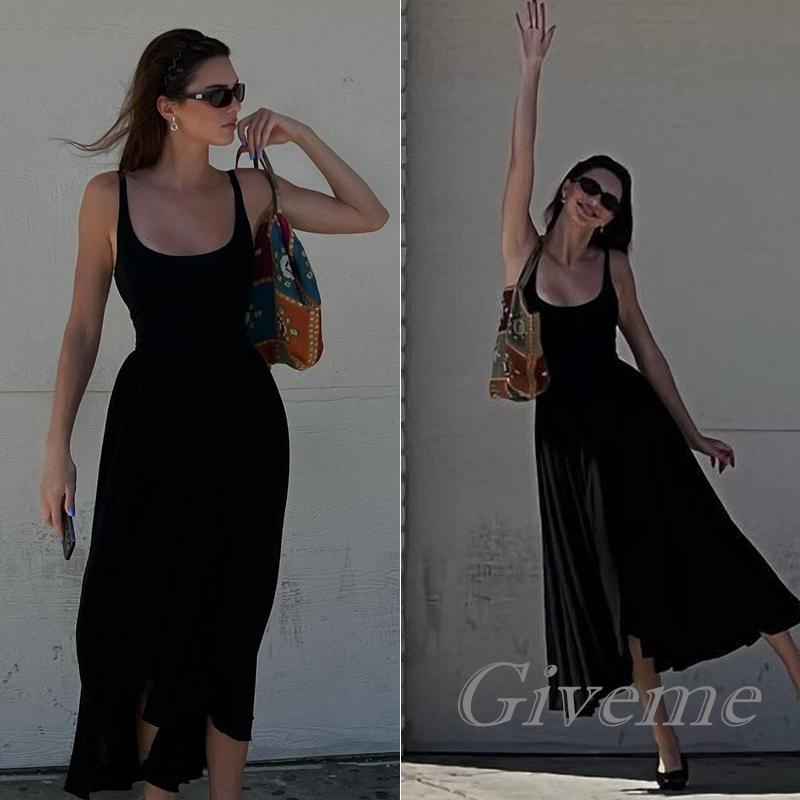 Đầm không tay Cổ Chữ U Màu Trơn Thời Trang