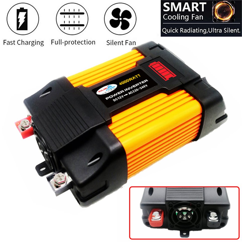 12V to 220V/110V Dual USB Car Power Inverter Converter Modified Sine Wave