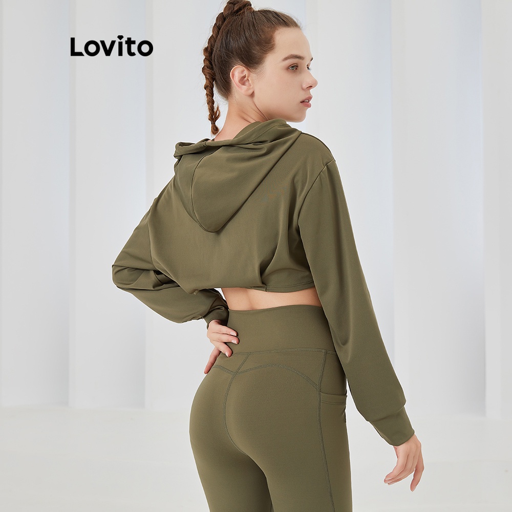 Áo len Lovito thể thao mềm mại nhanh khô dáng rộng trơn L04017 (Màu xanh lá cây) | BigBuy360 - bigbuy360.vn