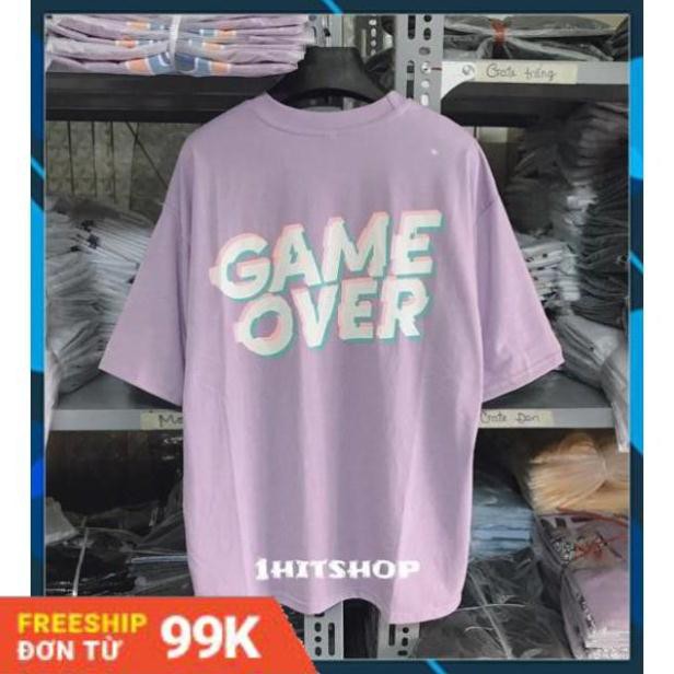 [BÃO SALE 50%]  Áo Thun GAME OVER Tím Unisex