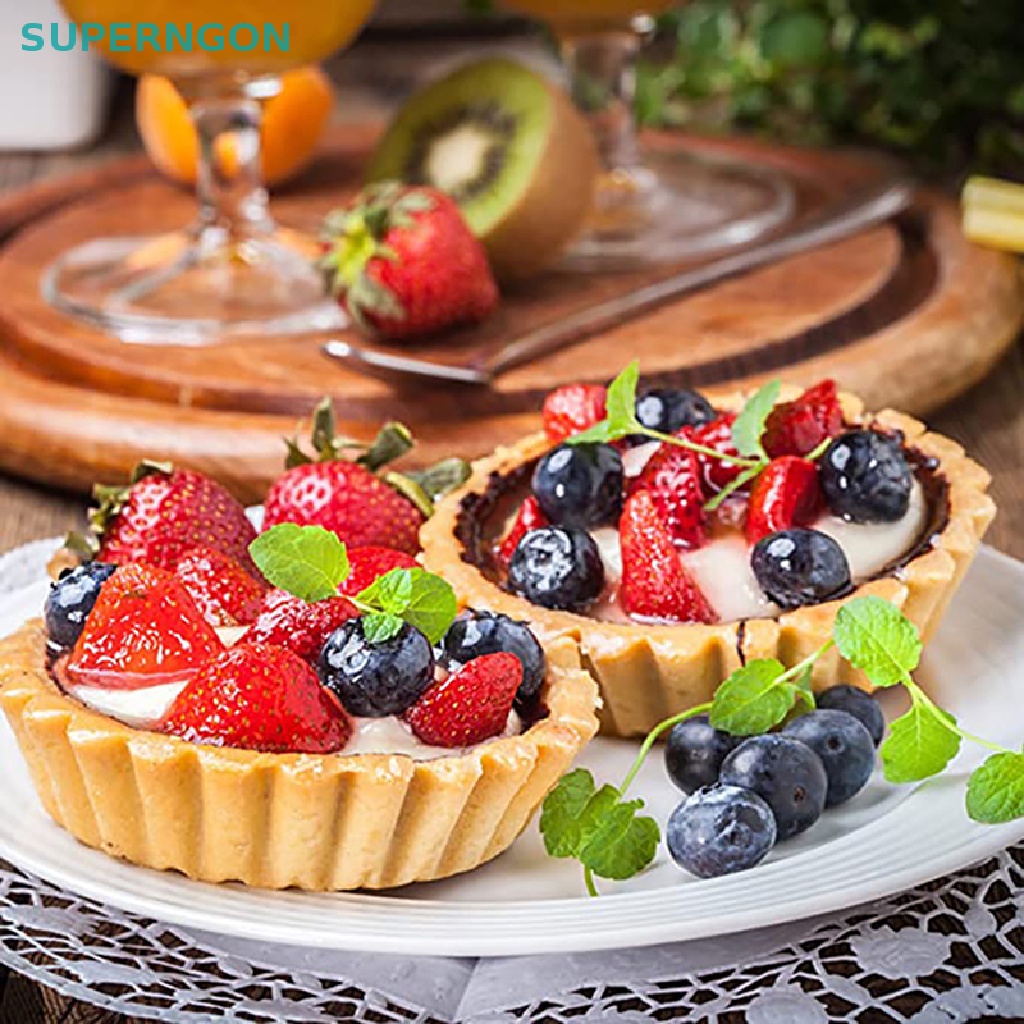 1 / 6 Khuôn Tròn Làm Bánh Cupcake Bằng Thép Không Gỉ