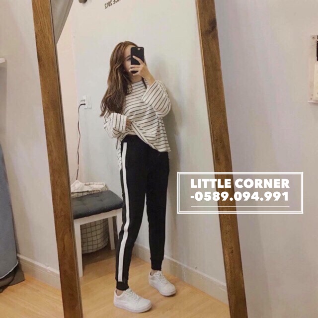 Quần 1 sọc bo unisex kèm ảnh thật