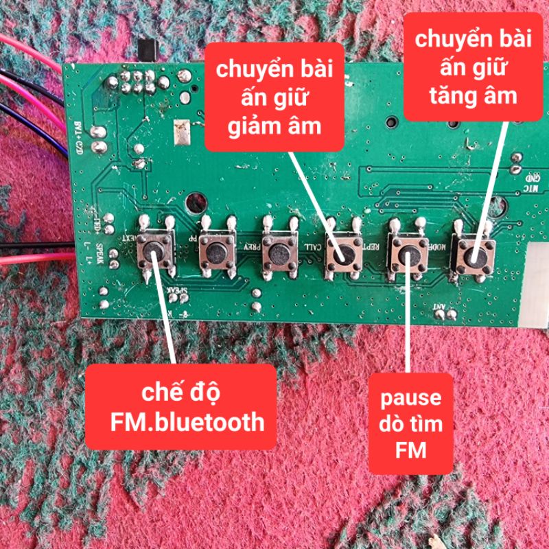 Mạch loa bluetooth +radio+thẻ nhớ+usb 5W X 5W ic HT8699R dùng pin 3.7v