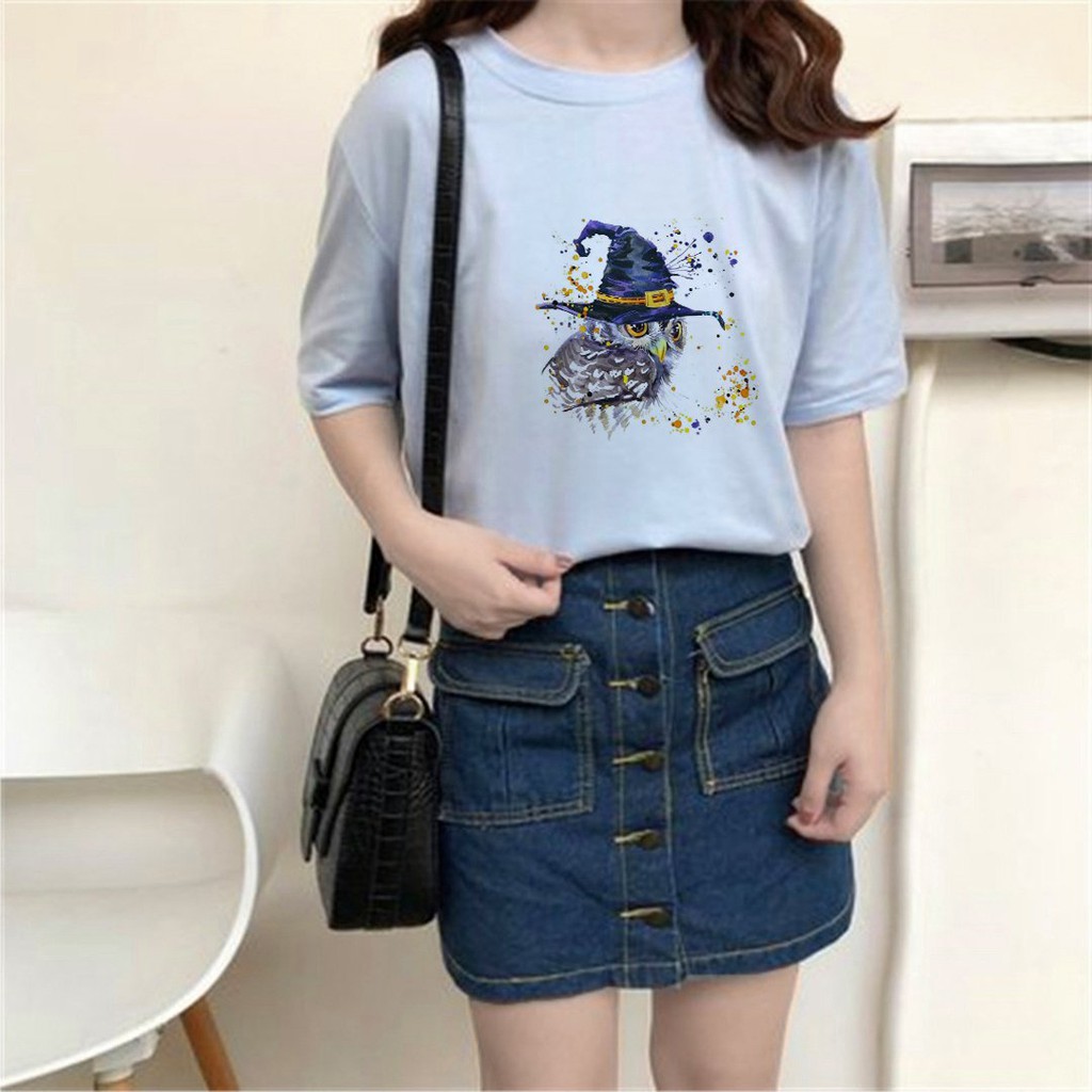 Áo Thun Tay Lỡ In Nhiệt Phù Thủy Cú form Unisex nam nữ phong cách Ulzzang ATIN33 - Áo Phông Unisex dễ mặc, năng động | BigBuy360 - bigbuy360.vn
