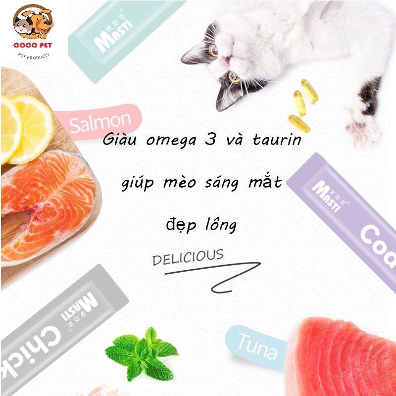 Súp Thưởng/Pate Thanh Dinh Dưỡng MASTI 15g Cao Cấp Bổ Sung Dinh Dưỡng, giàu taurine Cho Cho Mèo