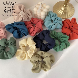 Dây buộc tóc scrunchies, chun buộc tóc vải hot trend , thời trang Hàn Quốc