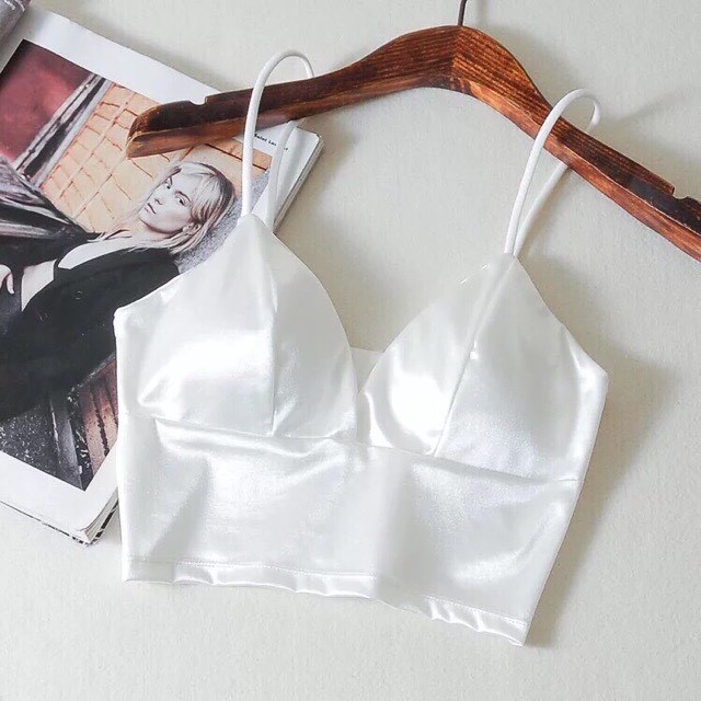 Áo bra bản to chất liệu satin phi bóng siêu sang chảnh, phụ kiện thời trang nữ MAIKA_A020