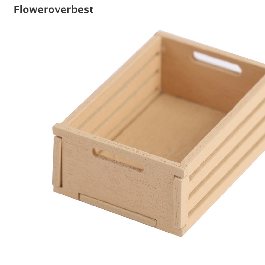 Set 3 khay đựng trái cây gỗ mini dành cho trang trí nhà búp bê tỉ lệ 1:12