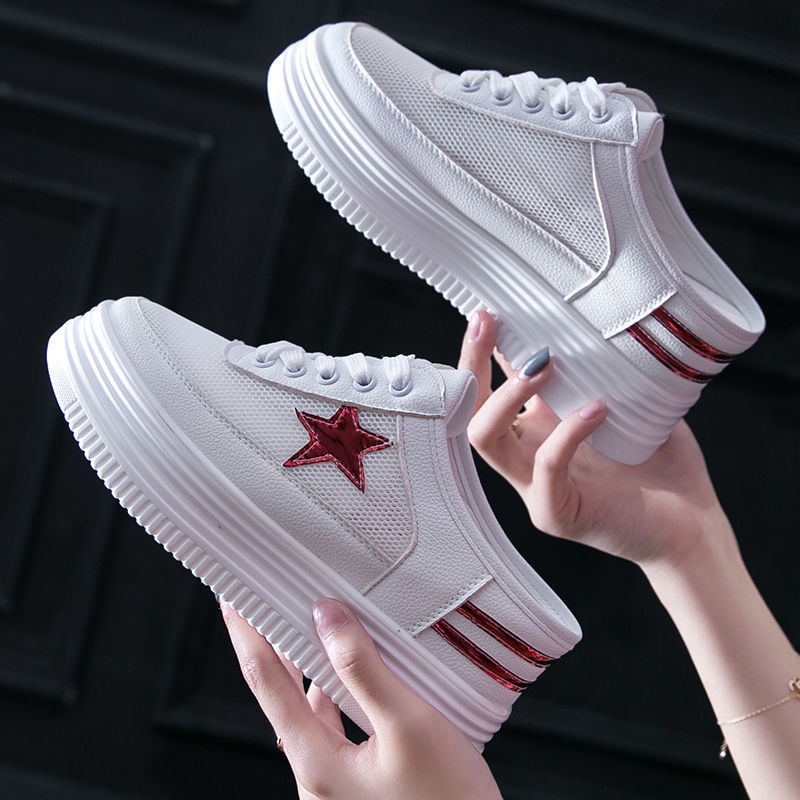 Giày Lười Đế Dày Phối Lưới Thoáng Khí Cho Nữ