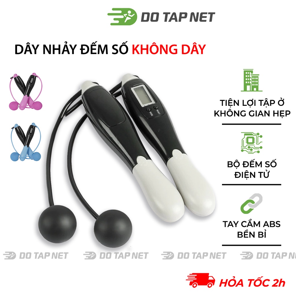 Dây Nhảy Đếm Số Vòng Tự Động, Dây Nhảy Không Dây, 4 Chế Độ, Chống Trượt