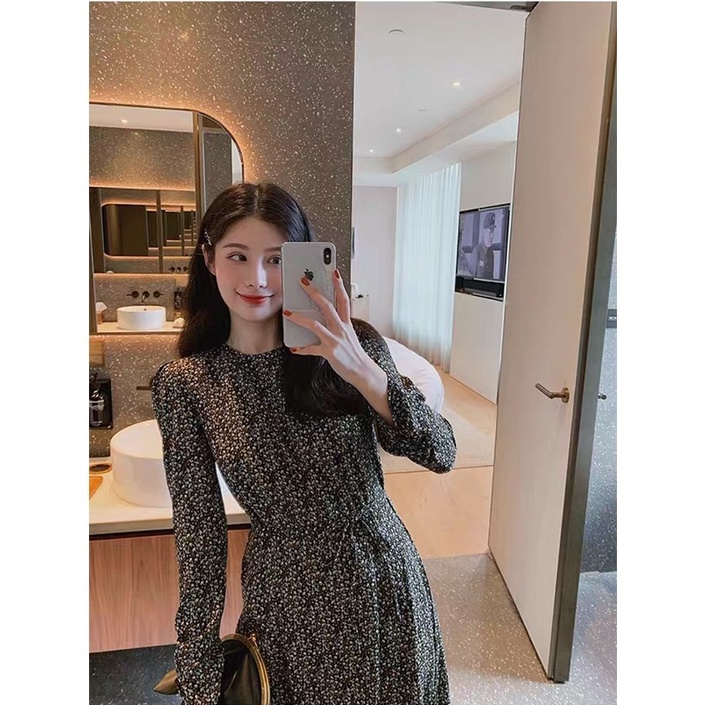 [CÓ SẴN] 💚 Váy hoa nhí dài tay chất liệu cao cấp mềm mát, phong cách retro đẹp mê 💚 | BigBuy360 - bigbuy360.vn