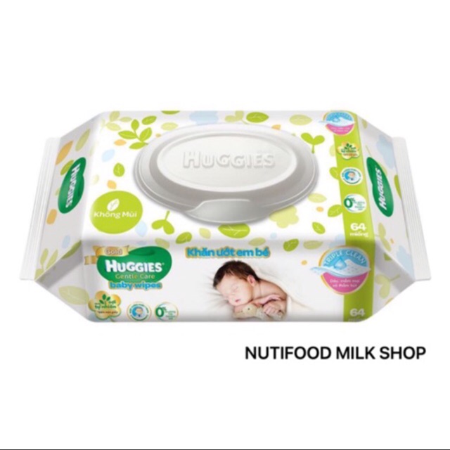 COMBO 12 gói khăn ướt HUGGIES không mùi *64 tờ