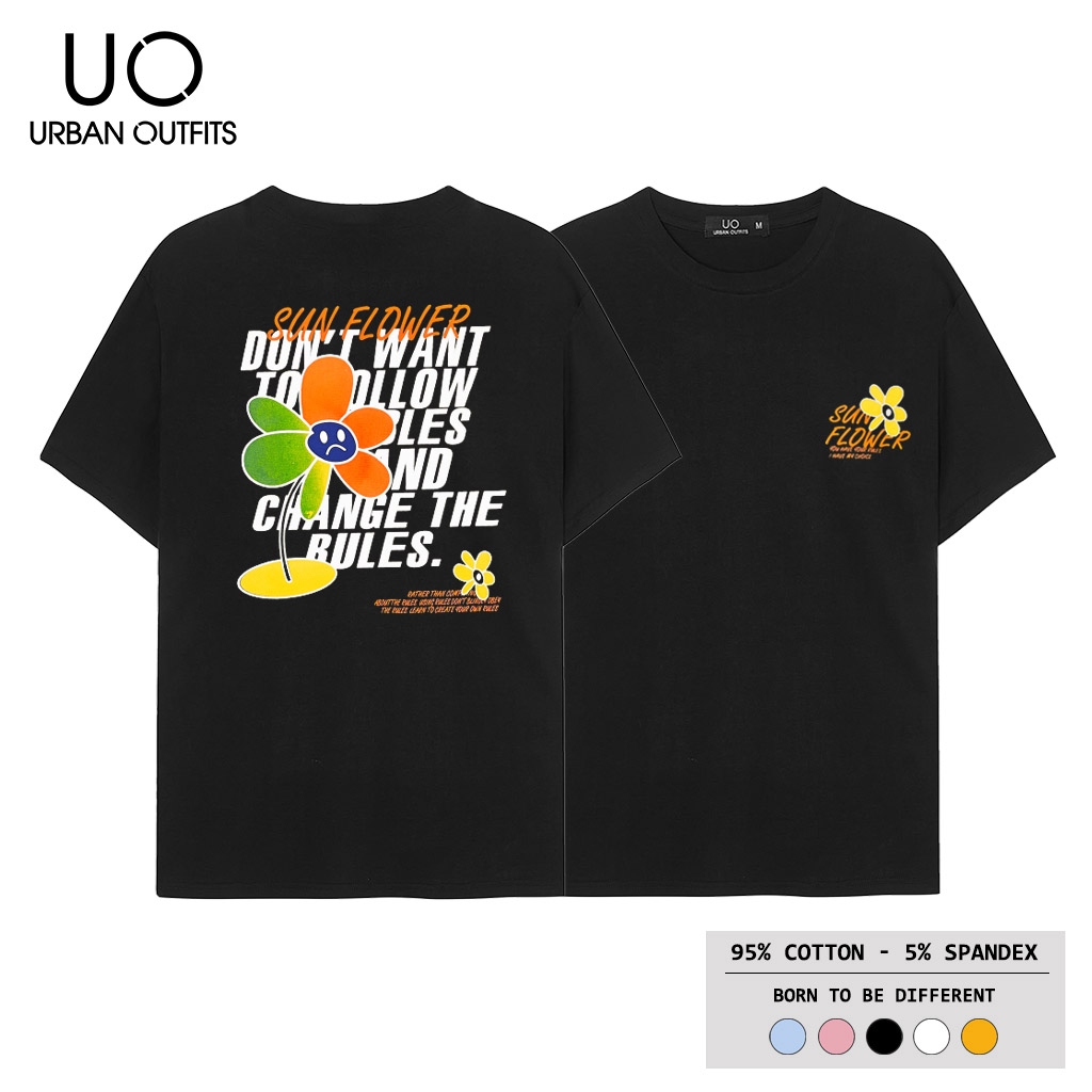 Áo Thun Tay Lỡ Nữ Nam Form Rộng URBAN OUTFITS In Sun Flower ATO03 Cotton 4 Chiều Local Brand