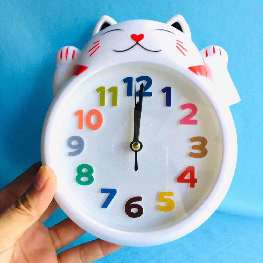 Đồng hồ báo thức để bàn con mèo LY 1144A (trắng)