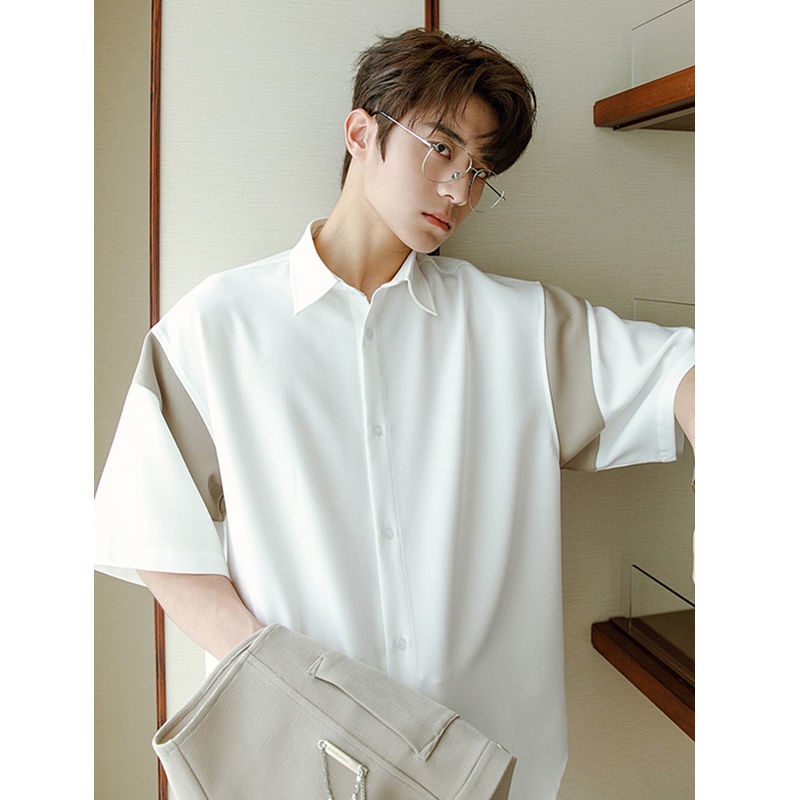 Bộ Dồ Thời Trang Áo Sơ Mi Nam Tay Ngắn Tay Kèm Quần Ngắn Thời Trang Mùa Hè Cho Nam