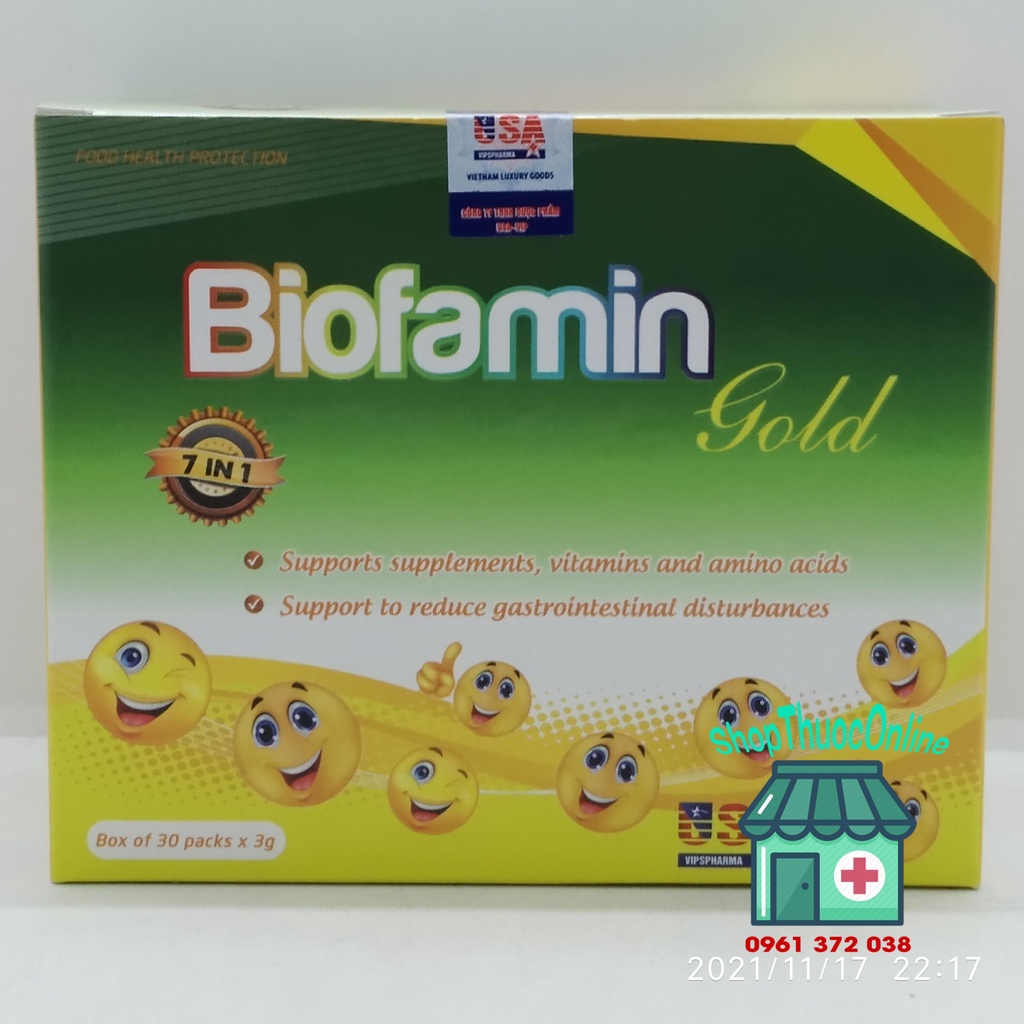 Biofamin Gold – Bổ sung men vi sinh, acid amin cho trẻ hộp 30 gói