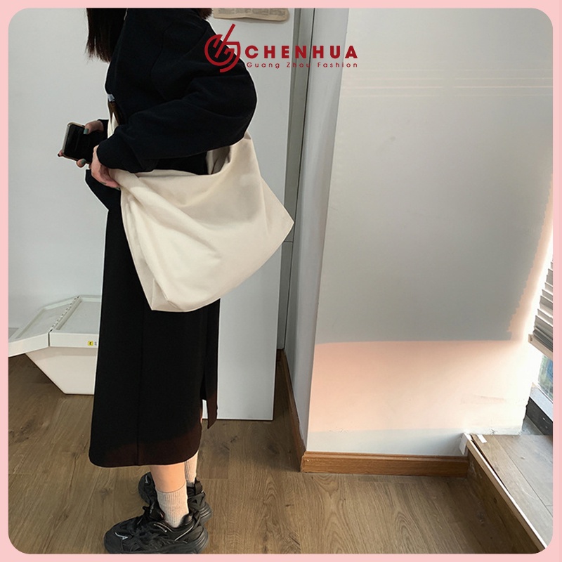 Túi vải canvas đeo vai đeo chéo ChenHua đi học đi chơi unisex phong cách ulzzang Hàn Quốc xinh đẹp TX112