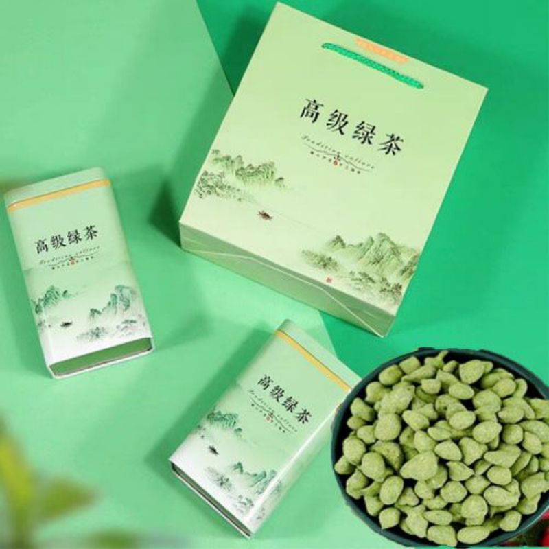 Trà ô long nhân sâm đóng trong hộp thiếc sang chảnh quà biếu