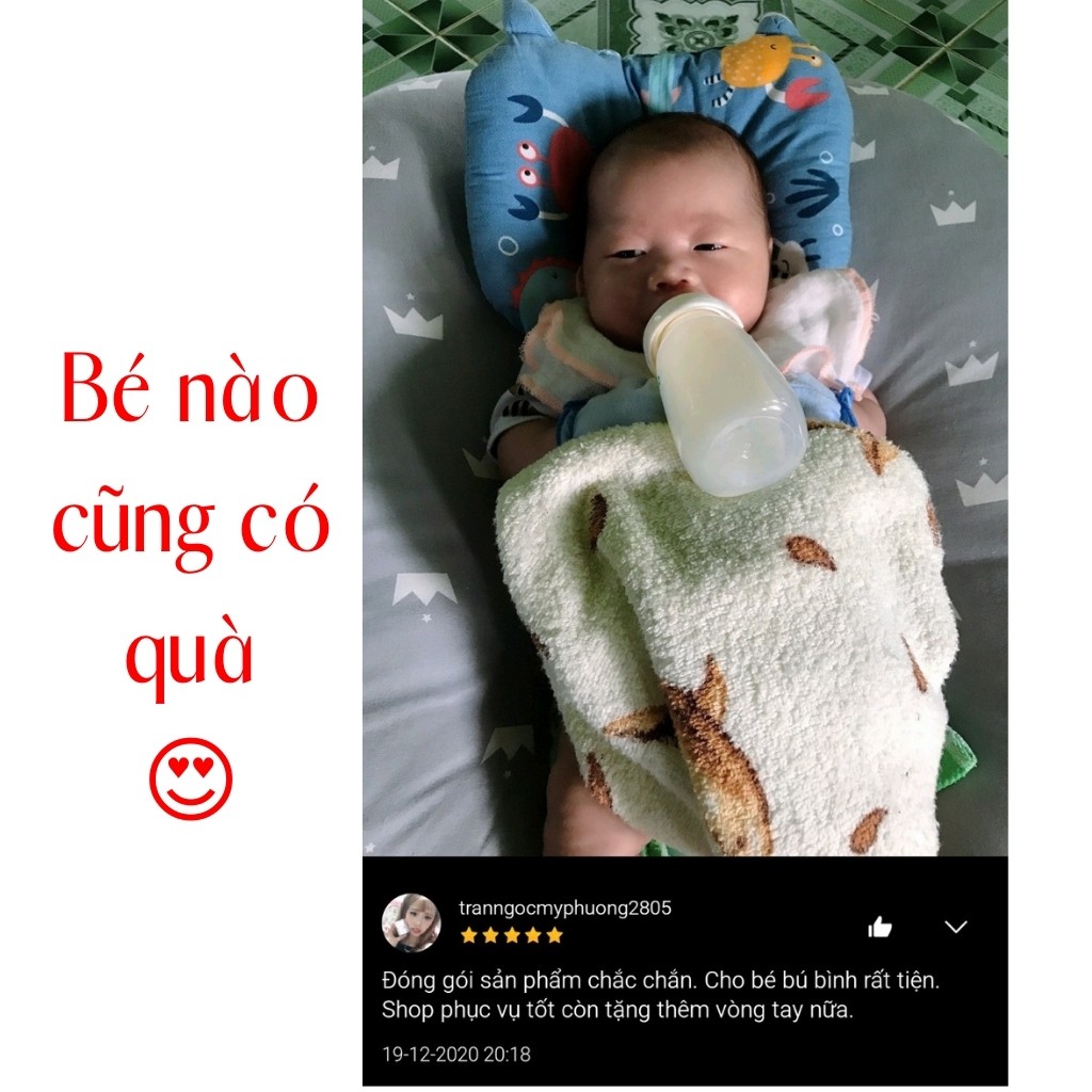 Gối chống trào ngược vải xô muslin cao cấp MERU đệm chống trào ngược sơ sinh