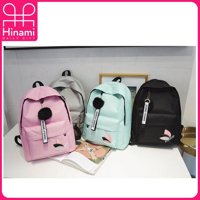 [New 2021] Cặp Túi Balo Nữ Đẹp Xinh Dễ Thương Cute Ulzzang Vải Canvas Đi Hoc Giá Rẻ Thời Trang Hàn Quốc Hinami