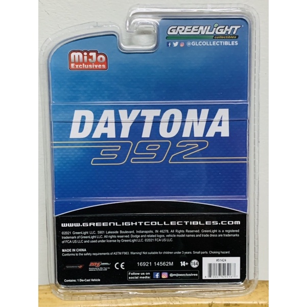 Hobby Store xe mô hình GreenLight Dodge Charger Daytona 392